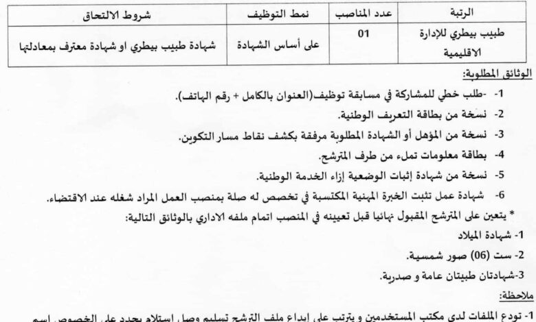 اعلان توظيف ببلدية عين اسمارة ولاية قسنطينة