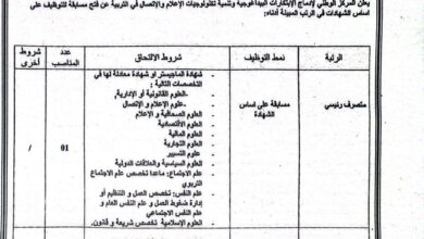 اعلان مسابقة توظيف في المركز الوطني لإدماج الابتكارات البيداغوجية وتنمية تكنولوجيات الإعلام والاتصال في التربية