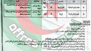 اعلان توظيف بالمعهد الوطني الجزائري للأبحاث الزراعية