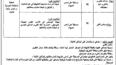 اعلان مسابقة توظيف بالمكتبة الرئيسية للمطالعة العمومية لولاية تندوف
