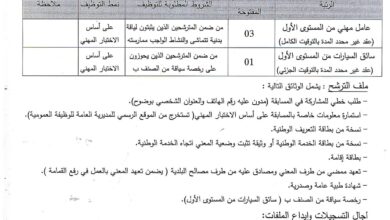 اعلان توظيف بالمجلس الشعبي البلدي لبلدية حاسي فدول بالجلفة