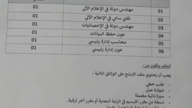 مديرية البرمجة ومتابعة الميزانية لولاية الجزائر عن فتح باب الترشح للتوظيف