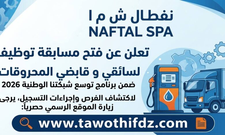 توظيف سائقين وقابضين في مؤسسة نفطال NAFTAL SPA 2026