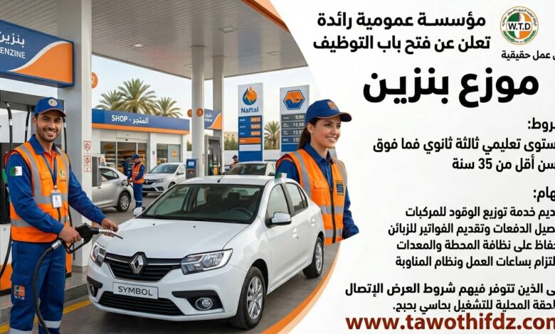 مؤسسة عامة تبحث عن مرشحين لشغل منصب موزع بنزين