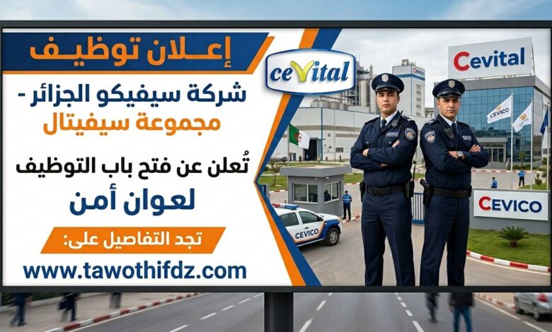 اعلان توظيف اعوان امن في شركة سيفيتال Cevico Algerie