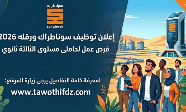 وظائف سوناطراك بورقلة 2026 لحاملي مستوى الثالثة ثانوي