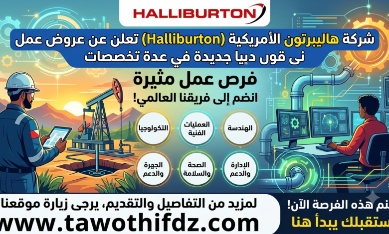 شركة هاليبرتون الأمريكية Halliburton تعلن عن عروض عمل جديدة في عدة تخصصات