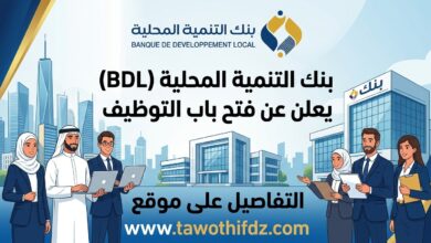 بنك التنمية المحلية (BDL) تعلن عن فتح باب التوظيف