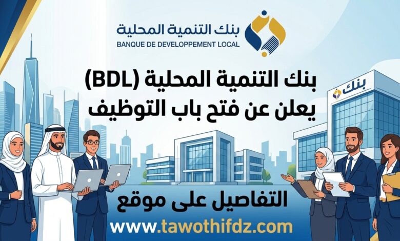 بنك التنمية المحلية (BDL) تعلن عن فتح باب التوظيف