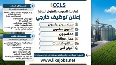 توظيف في تعاونية الحبوب والبقول الجافة CCLS.. تعرف على المناصب المطلوبة