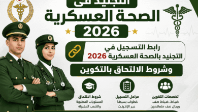 رابط التسجيل في التجنيد بالصحة العسكرية 2026 وشروط الالتحاق بالتكوين