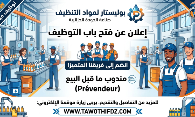 يعلن مصنع بوليستار لمواد التنظيف عن فتح باب التوظيف
