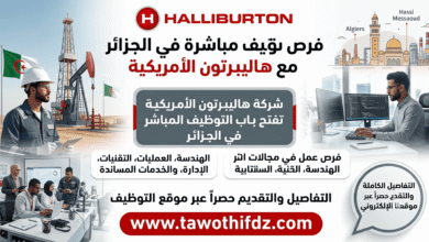 شركة هاليبرتون الأمريكية تفتح باب التوظيف المباشر في الجزائر عبر موقعها الرسمي