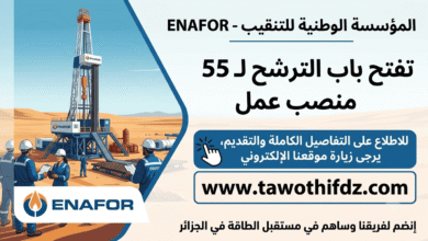 المؤسسة الوطنية للتنقيب ENAFOR تفتح باب الترشح لـ55 منصب عمل