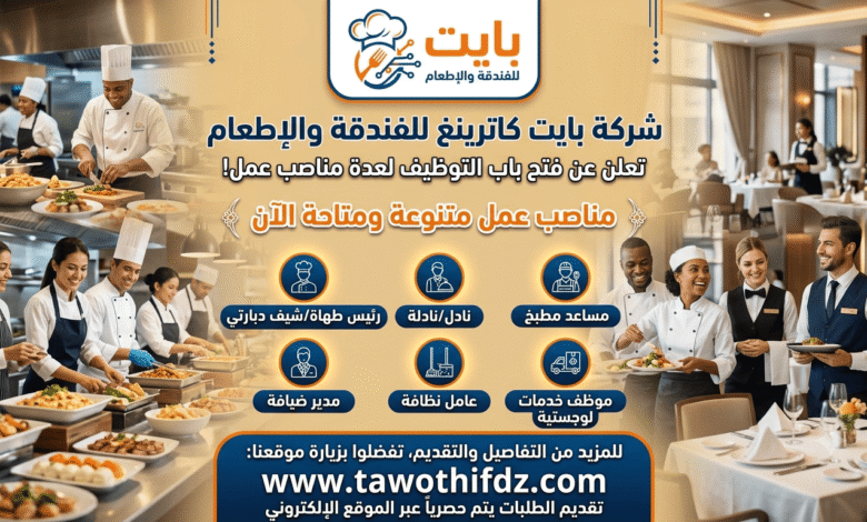 شركة بايت كاترينغ للفندقة والاطعام تعلن عن فتح مناصب عمل مختلفة