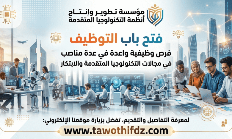 مؤسسة تطوير وإنتاج أنظمة التكنولوجيا المتقدمة تفتح التوظيف في عدة مناصب