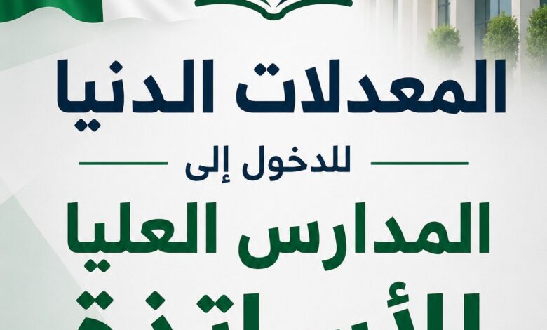 المعدلات الدنيا للدخول إلى المدارس العليا للأساتذة في الجزائر 2026