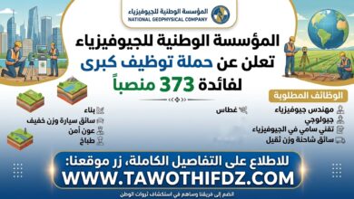 المؤسسة الوطنية للجيوفيزياء تعلن عن حملة توظيف لفائدة 373 منصبا