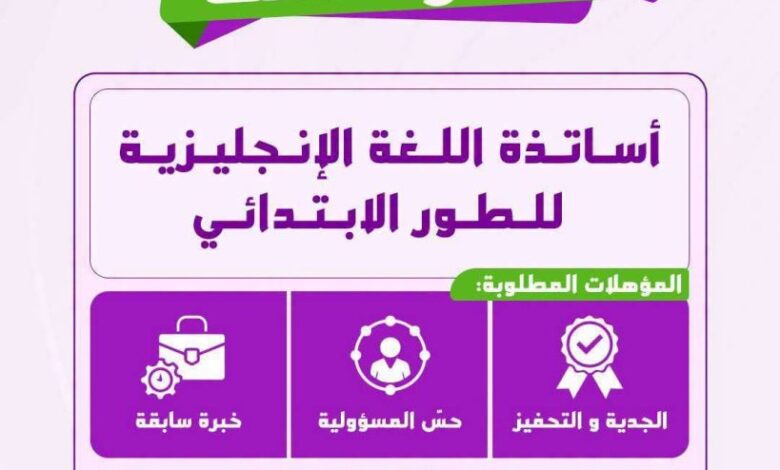 مدرسة نيوتن تعلن تـوظـيـف أساتذة اللغة الإنجليزية للطور الابتدائي
