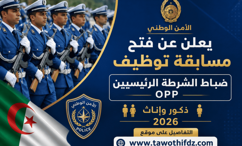 الأمن الوطني يعلن عن فتح مسابقة توظيف ضباط الشرطة الرئيسيين OPP ذكور وإناث 2026
