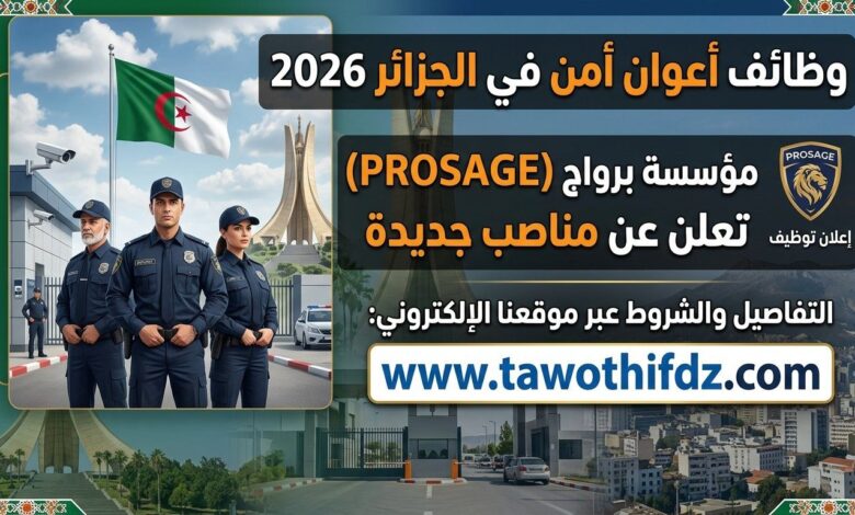 وظائف أعوان أمن في الجزائر 2026 | مؤسسة بروساج تعلن عن مناصب جديدة