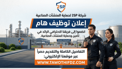 توظيف أعوان أمن ومشرفين في شركة 2SP لحماية المنشآت الصناعية