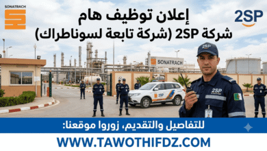 إعلان هام: شركة 2SP التابعة لسوناطراك توظف أعوان أمن ورؤساء فريق
