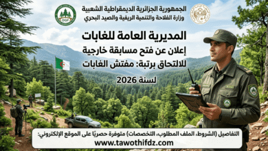 توظيف بالمديرية العامة للغابات 2026: الإعلان عن مسابقة مفتش الغابات
