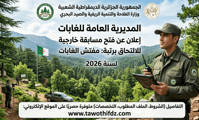 توظيف بالمديرية العامة للغابات 2026: الإعلان عن مسابقة مفتش الغابات