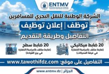 الشركة الوطنية للنقل البحري للمسافرين ENTMV توظف | التفاصيل وطريقة التقديم
