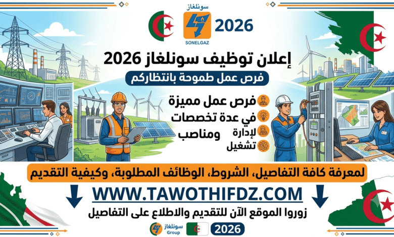 توظيف سونلغاز 2026: فرص عمل في عدة تخصصات ومناصب