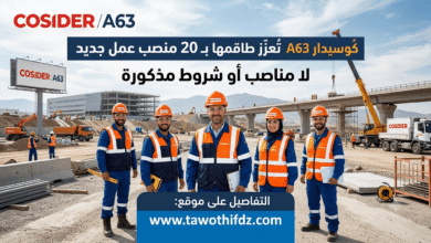 شركة كوسيدار A63 تعزز طاقمها بـ20 منصب عمل جديد.