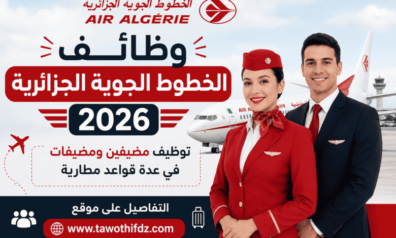 وظائف الخطوط الجوية الجزائرية 2026.. توظيف مضيفين ومضيفات في عدة قواعد مطارية