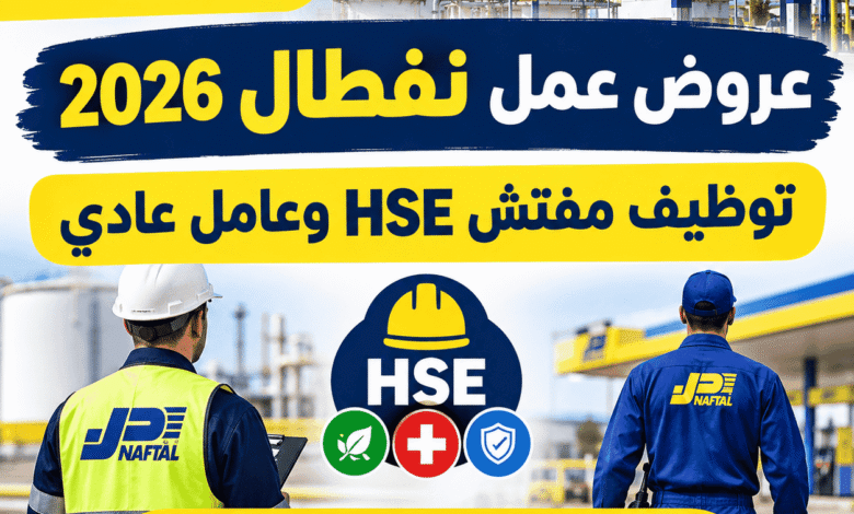 عروض عمل نفطال 2026 | توظيف مفتش HSE وعامل عادي