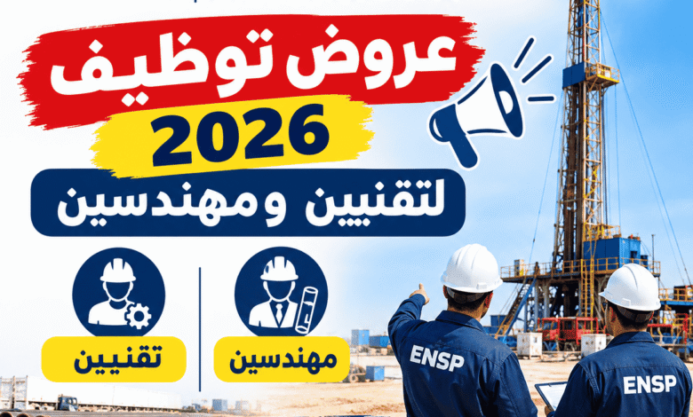 المؤسسة الوطنية لخدمات الآبار ENSP: عروض توظيف 2026 لتقنيين ومهندسين