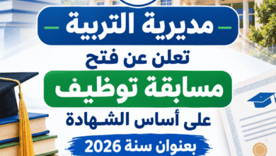 مديرية التربية تعلن عن فتح مسابقة توظيف على أساس الشهادة بعنوان سنة 2026