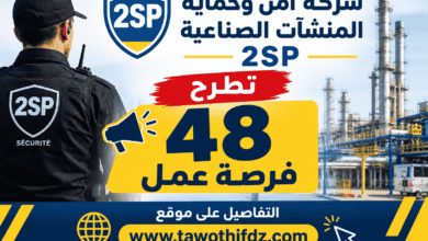 شركة أمن وحماية المنشآت الصناعية 2SP تطرح 48 فرصة عمل