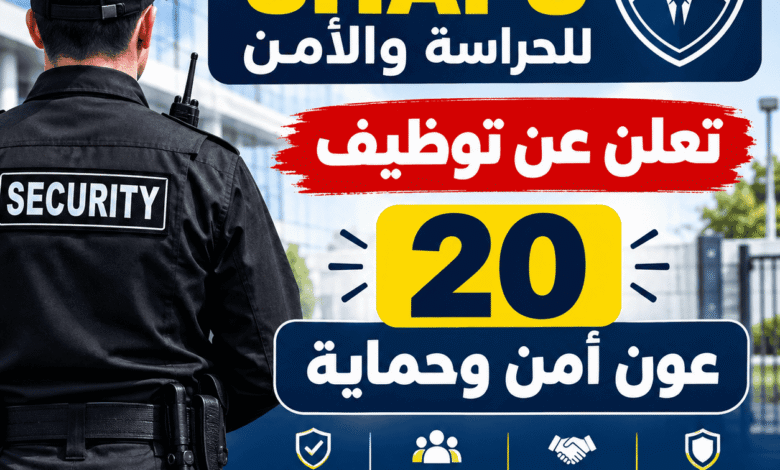 شركة SHAPS للحراسة والأمن تعلن عن توظيف 20 عون أمن وحماية