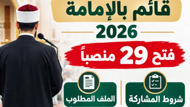 مسابقة توظيف قائم بالإمامة 2026.. فتح 29 منصباً وشروط المشاركة والملف المطلوب