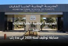 المدرسة الوطنية العليا للغابات تفتح مسابقة توظيف لسنة 2026 في عدة رتب