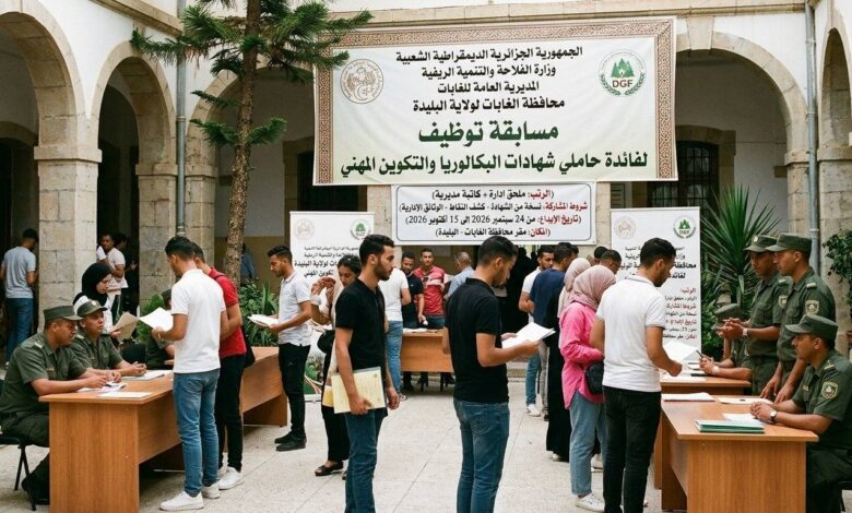 مسابقة توظيف بمحافظة الغابات لفائدة حاملي شهادات البكالوريا والتكوين