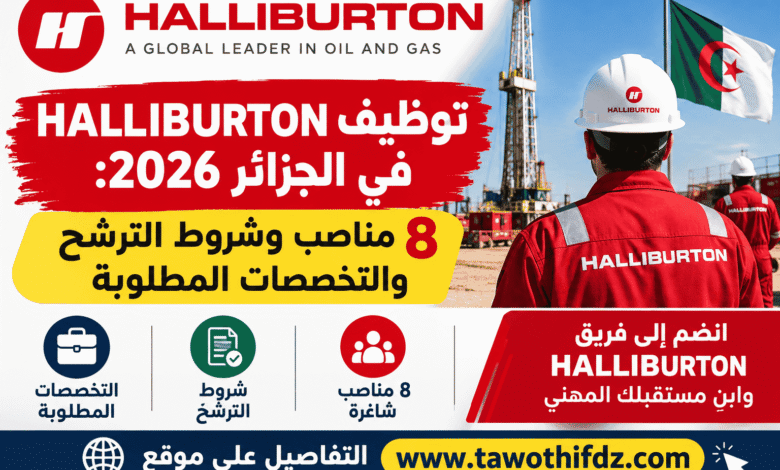 توظيف HALLIBURTON في الجزائر 2026: 8 مناصب وشروط الترشح والتخصصات المطلوبة