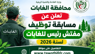 محافظة الغابات تعلن عن مسابقة توظيف مفتش رئيس للغابات لسنة 2026