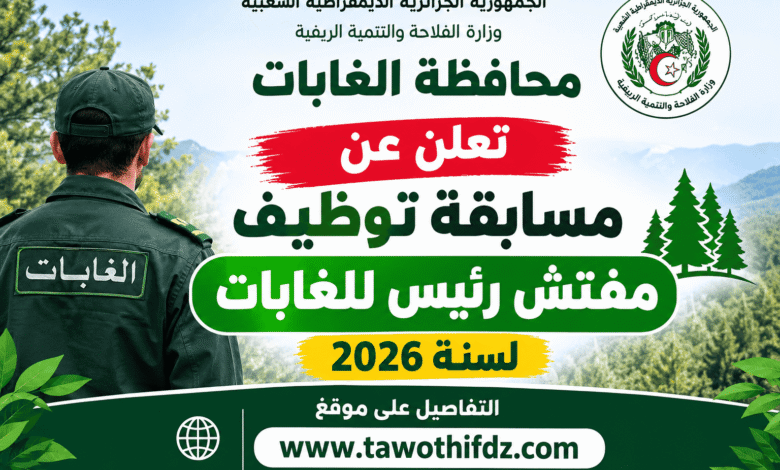 محافظة الغابات تعلن عن مسابقة توظيف مفتش رئيس للغابات لسنة 2026