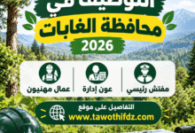 التوظيف في محافظة الغابات 2026: مفتش رئيسي وعون إدارة وعمال مهنيون