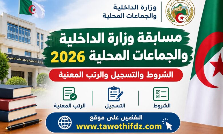 مسابقة وزارة الداخلية والجماعات المحلية 2026: الشروط والتسجيل والرتب المعنية