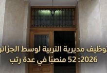 توظيف مديرية التربية لوسط الجزائر 2026: 52 منصبًا في عدة رتب