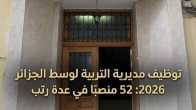 توظيف مديرية التربية لوسط الجزائر 2026: 52 منصبًا في عدة رتب