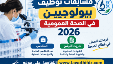 مسابقات توظيف بيولوجيين في الصحة العمومية 2026: المناصب وشروط الترشح